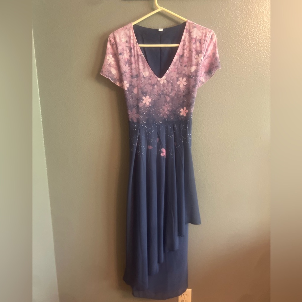 Floral Pink and Blue Dress